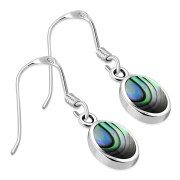 Abalone Oval Silver Earrings, e313h
